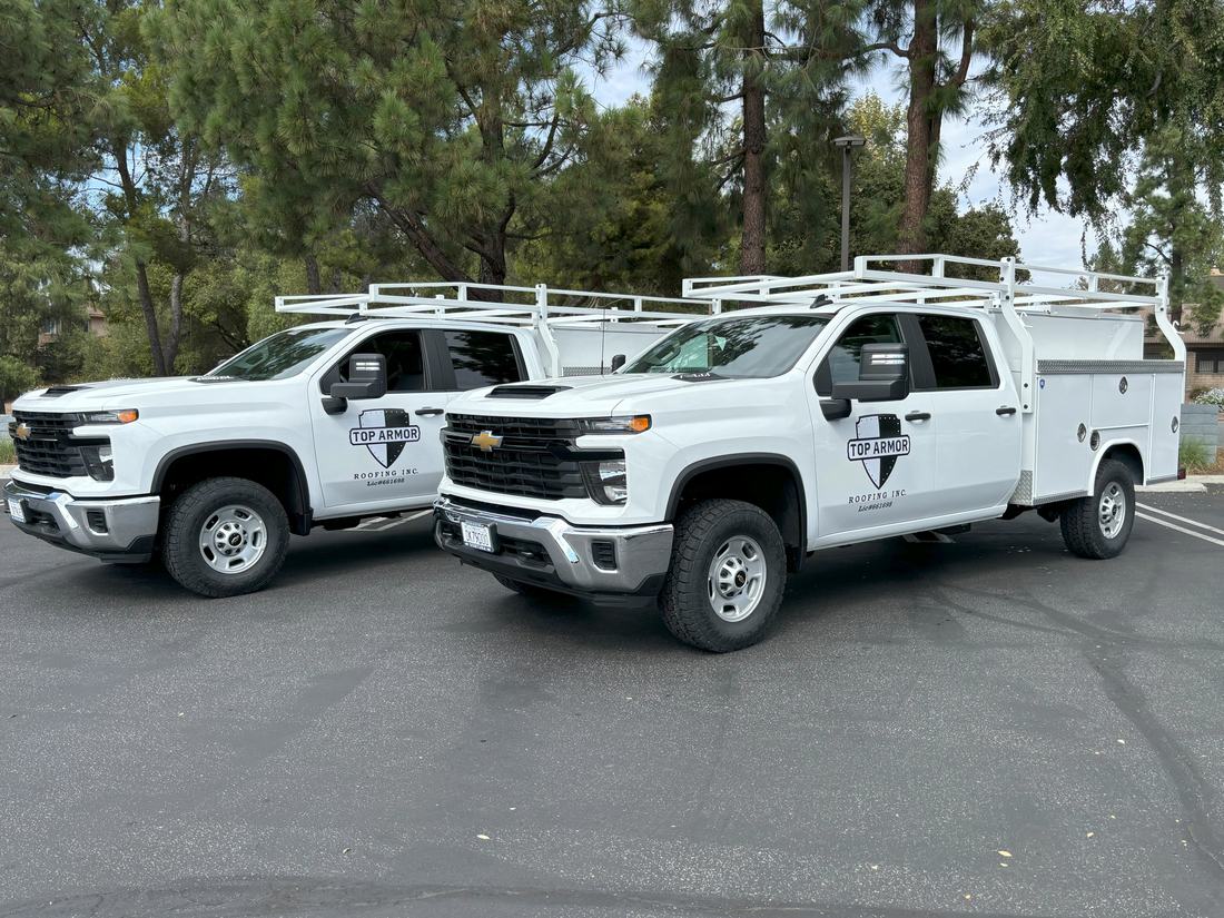 Top Armor service trucks with license number